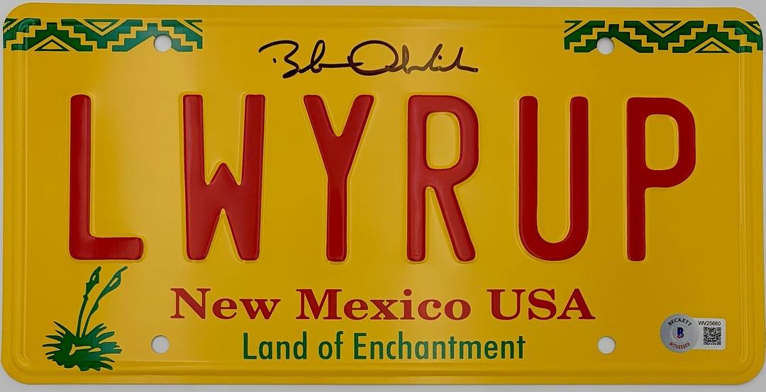 Bob Odenkirk signed "LWYRUP" License Plate - Beckett COA